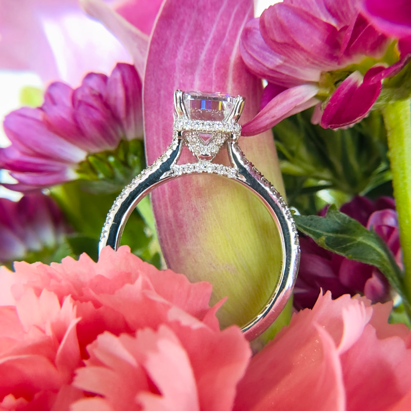  Apparel & Accessories > Jewelry > Rings Simon G Semi Mount Under Halo 18K White Gold Engagement Ring LR3031 Pierce Custom Jewelers