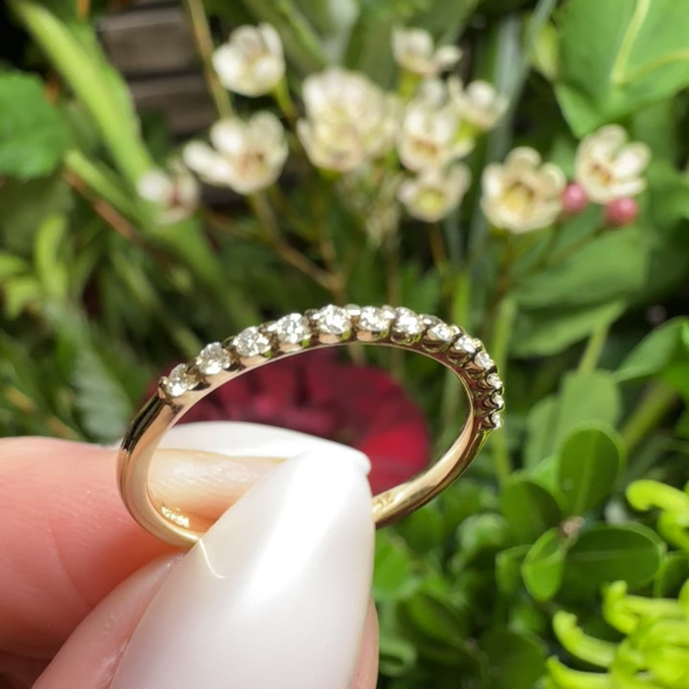 Apparel & Accessories > Jewelry > Rings Minimalist Diamond 14K Yellow Gold Band Ring KAS EN8224-BYG Pierce Custom Jewelers