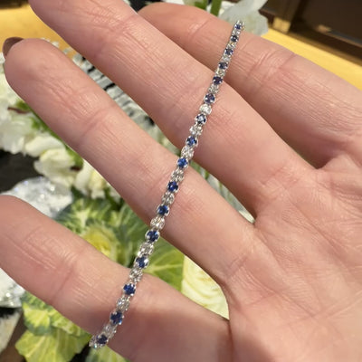 Apparel & Accessories > Jewelry > Bracelets Simon G Sapphire & Diamond 14K White Gold Tennis Bracelet LB2044 Pierce Custom Jewelers