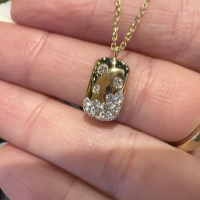 Apparel & Accessories > Jewelry > Necklaces Floating Diamond Tag Pendant 14K Yellow Gold Necklace KAS N1333YG Necklace Pierce Custom Jewelers