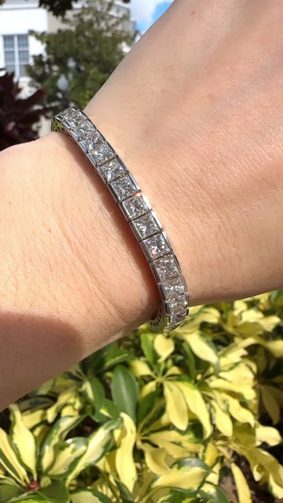 Apparel & Accessories > Jewelry > Bracelets Lance Pierce 15.6 Carat Natural Diamond Tennis Bracelet 14K White Gold Pierce Custom Jewelers