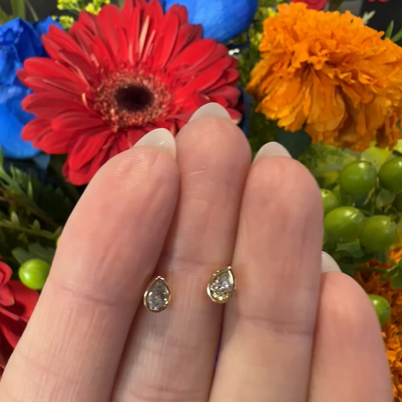 Apparel & Accessories > Jewelry > Earrings A. Jaffe A. Jaffe Pear Diamond 14K Yellow Gold Stud Earrings ER3228-PS/30 Pierce Custom Jewelers