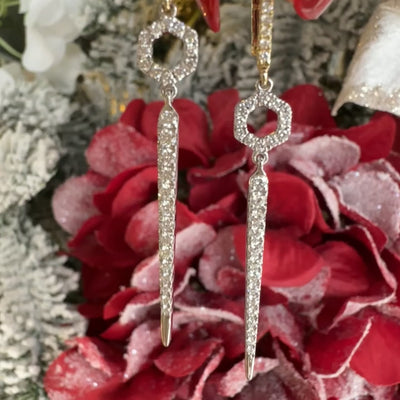 Apparel & Accessories > Jewelry > Earrings Simon G Geo Diamond Drop Dangle 14K Two Tone Earrings LE4751 Pierce Custom Jewelers