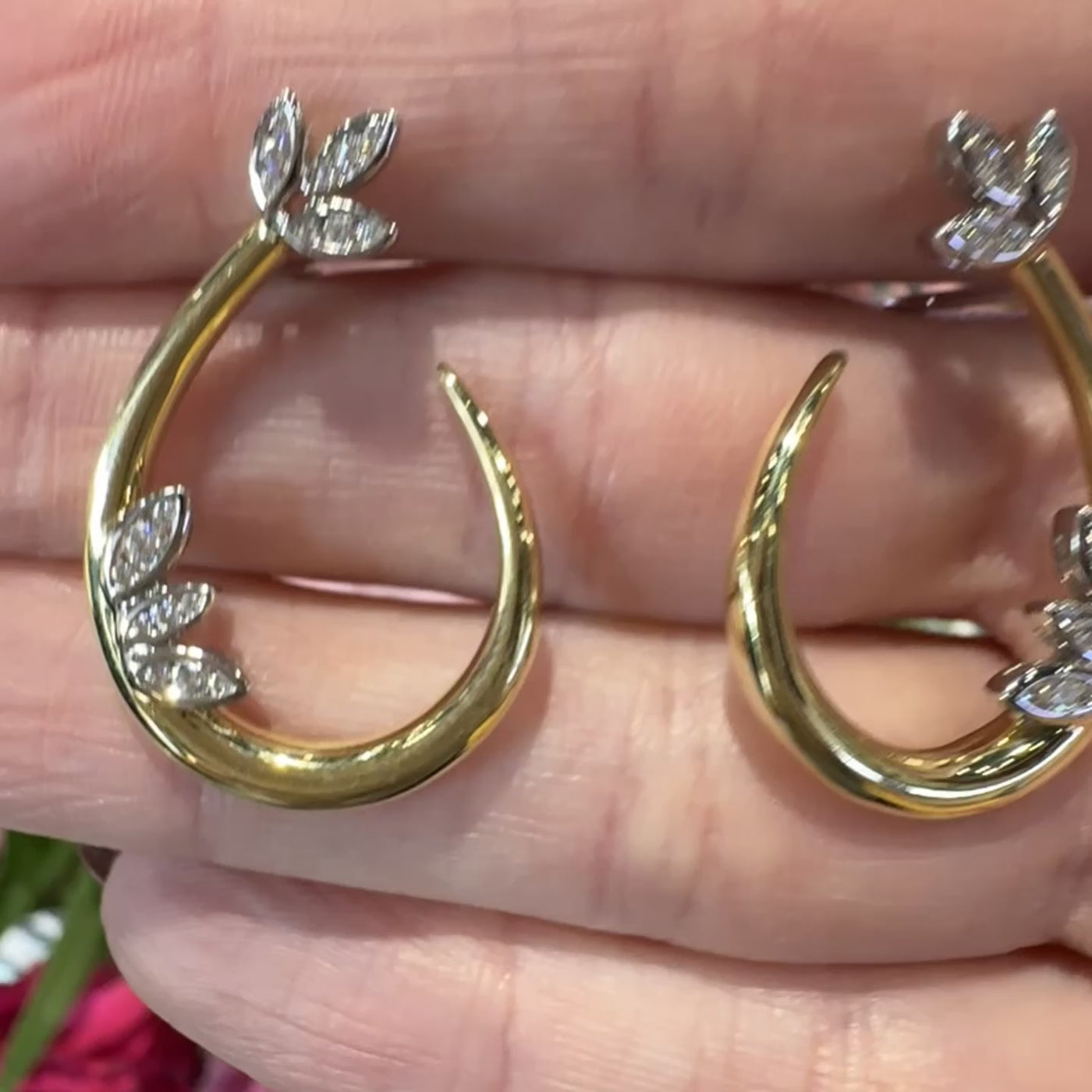 Apparel & Accessories > Jewelry > Earrings Simon G Diamond 18K Two Tone Gold Earrings LE4690 Pierce Custom Jewelers