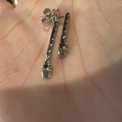 Apparel & Accessories > Jewelry > Earrings Natural Diamond Linear Drop Earrings with Versatile Jacket 14K White Gold Pierce Custom Jewelers