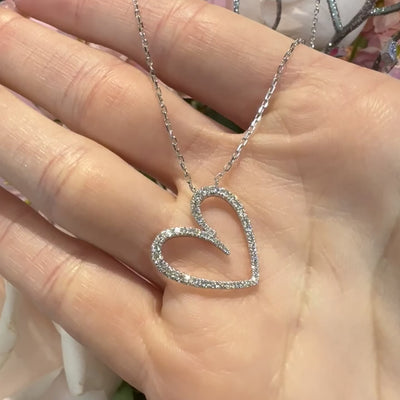 Apparel & Accessories > Jewelry > Necklaces Zeghani Heart Pendant 14K White Gold Necklace ZP1376 Pierce Custom Jewelers