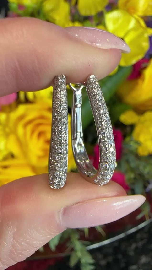 Apparel & Accessories > Jewelry > Earrings Simon G Diamond U-Shaped Hoop Earrings LE4408 Pierce Custom Jewelers