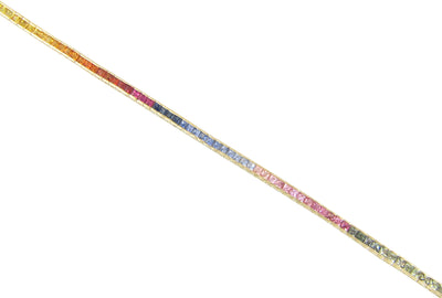 Apparel & Accessories > Jewelry > Bracelets BELLARRI Eternal Love Multi Color Sapphire Rainbow Tennis Bracelet Pierce Custom Jewelers