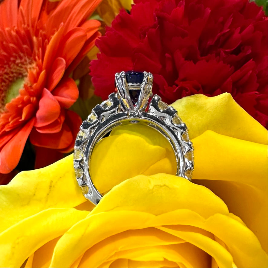 Apparel & Accessories > Jewelry > Rings Simon G Sapphire and Diamond Ring 18K White Gold LR4804 Pierce Custom Jewelers