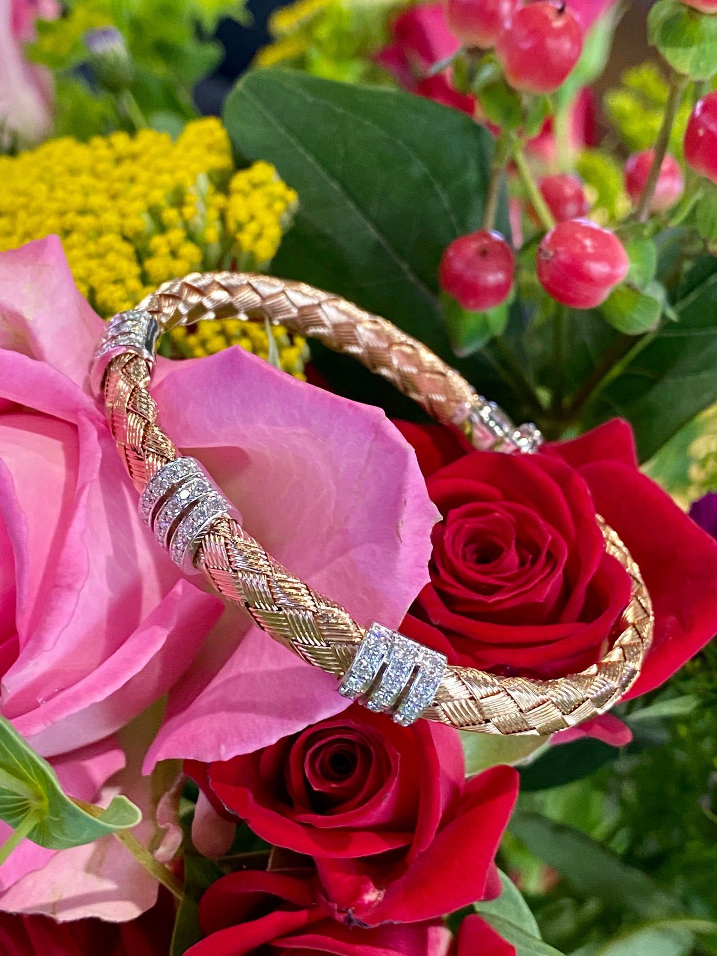 Apparel & Accessories > Jewelry > Bracelets Simon G Diamond Stacking Bracelet in 18K Rose Gold LB2090-R Pierce Custom Jewelers