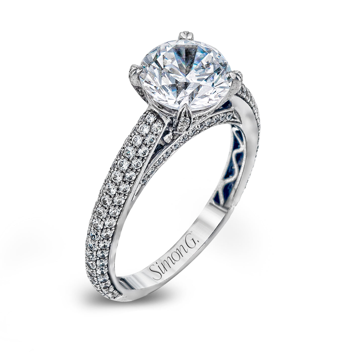 Simon G LP1973 Diamond Engagement Ring in White Gold