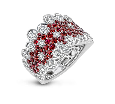 Simon G LP2269 Ruby and Diamond Ring in White Gold One of a Kind
