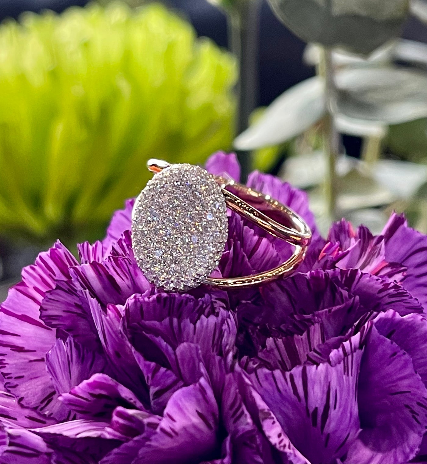 Apparel & Accessories > Jewelry > Rings Simon G Contemporary Pave Diamond Ring in 18Kt Rose Gold LR2385-R Pierce Custom Jewelers