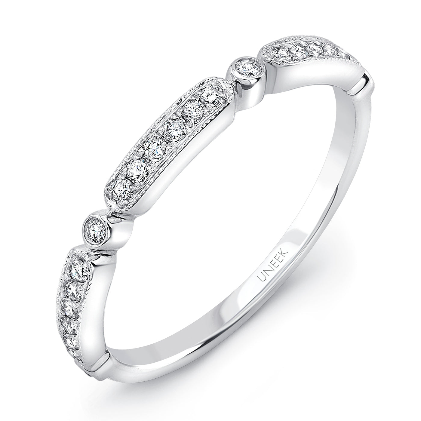 Uneek "Melrose" Stackable Diamond Band in 14K White Gold