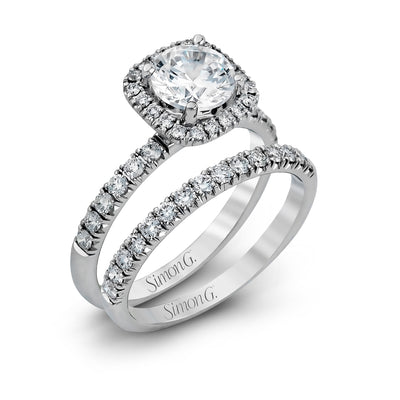 Simon G MR132 Diamond Engagement Ring and Band in Platinum