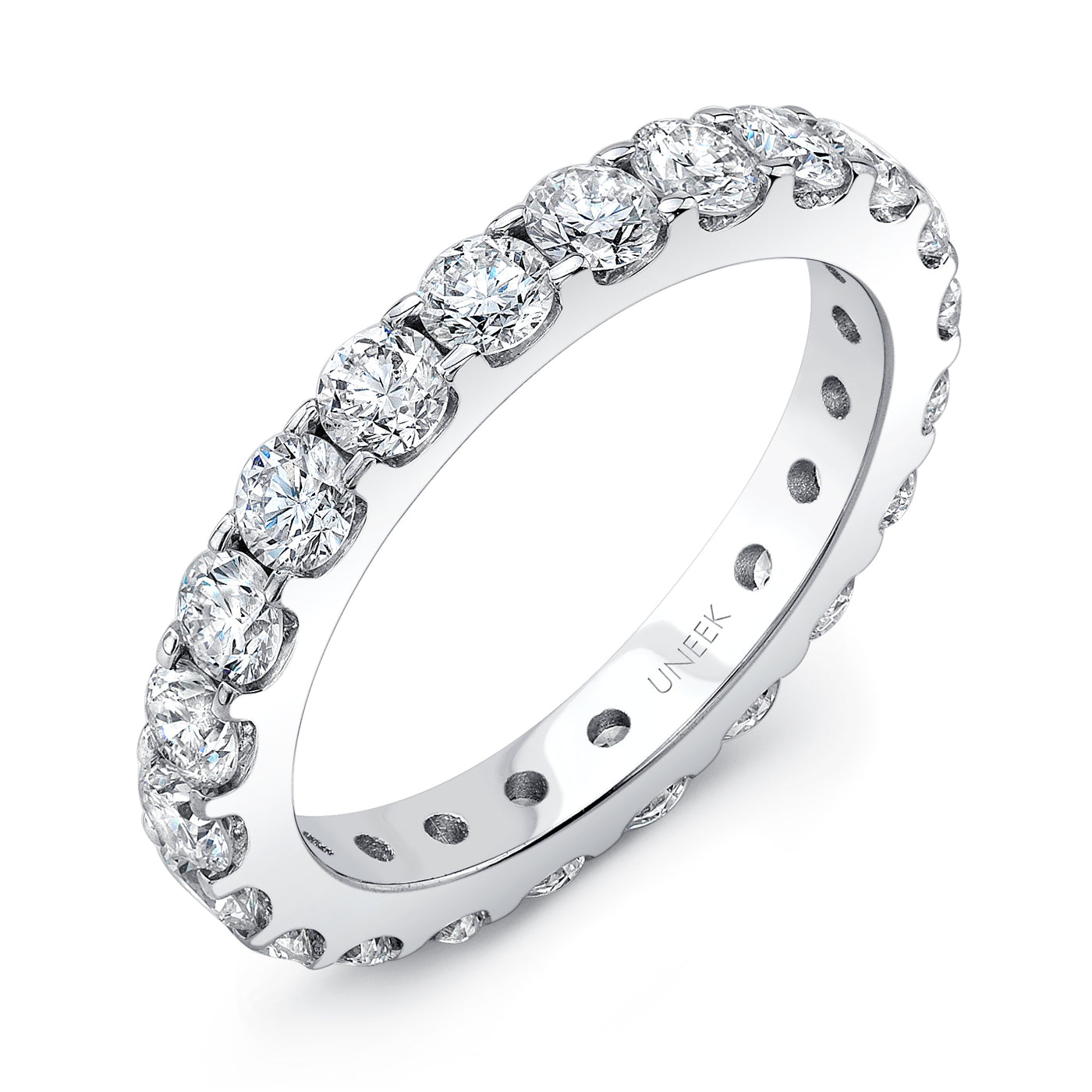 Apparel & Accessories > Jewelry > Rings Uneek Round Diamond Eternity Band 2.0 Carats in 14K White Gold Pierce Custom Jewelers