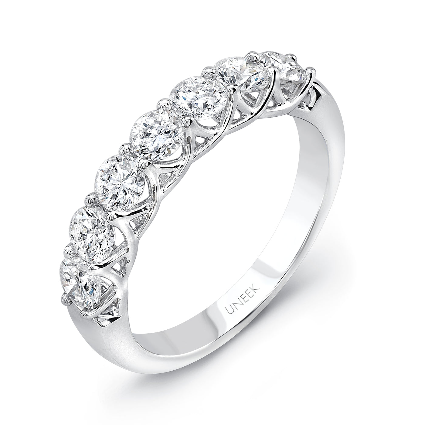 Apparel & Accessories > Jewelry > Rings One Carat Round Diamond Interlaced Band in 14Kt White Gold Pierce Custom Jewelers