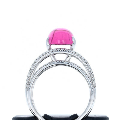 Apparel & Accessories > Jewelry > Rings Rubellite and Diamond Ring in 18K White Gold Pierce Custom Jewelers