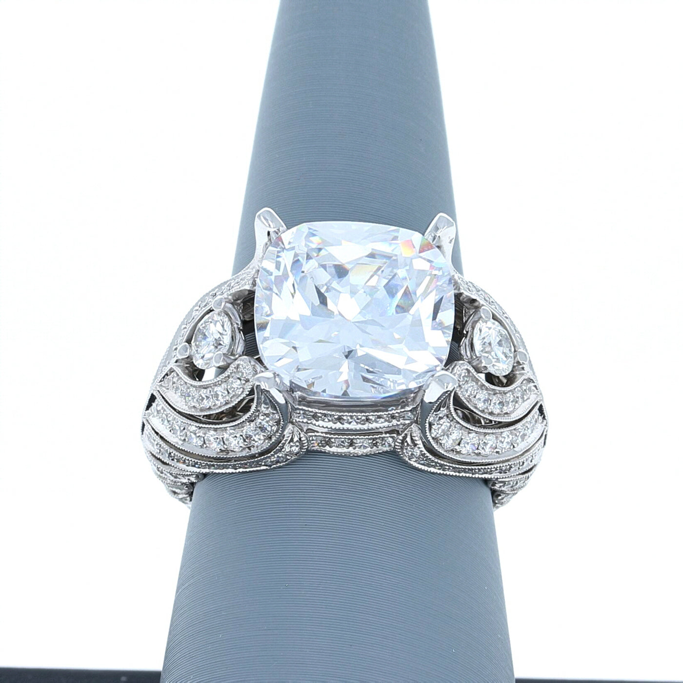 Apparel & Accessories > Jewelry > Rings Diamond Ring in 18K White Gold for 11-11.5mm Center Stone Pierce Custom Jewelers
