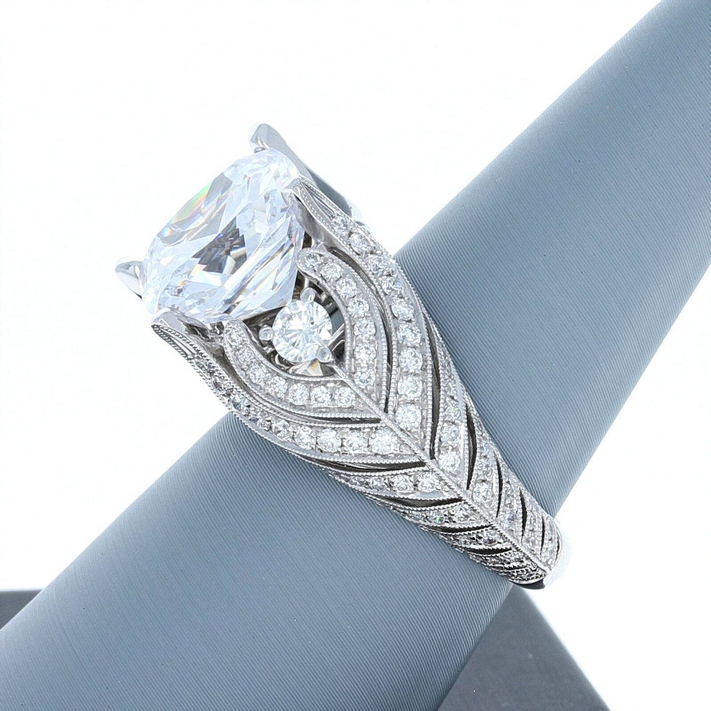 Diamond Ring in 18K Apparel & Accessories > Jewelry > Rings White Gold for 11-11.5mm Center Stone Pierce Custom Jewelers