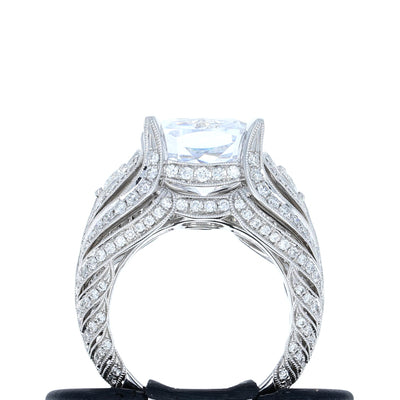 Apparel & Accessories > Jewelry > Rings Diamond Ring in 18K White Gold for 11-11.5mm Center Stone Pierce Custom Jewelers