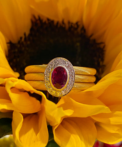 Simon G Ruby and Diamond Wrap Ring in 18K Rose and White Gold LR1160