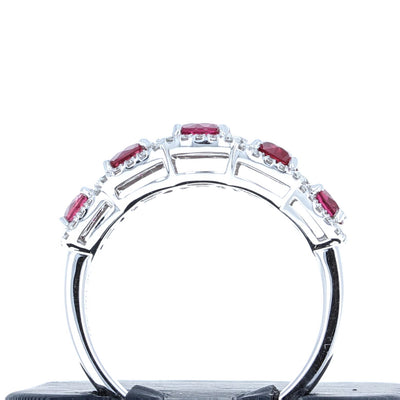 Simon G MR2630 Ruby and Diamond Ring in White Gold