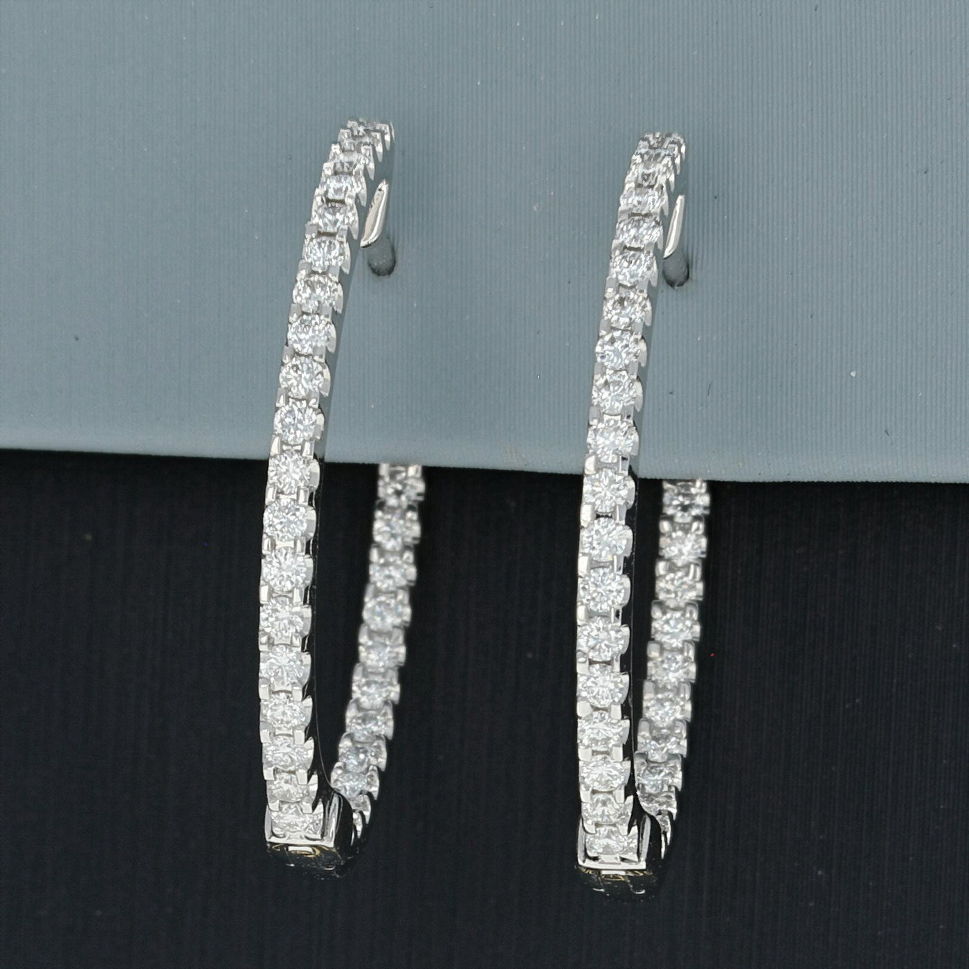 Simon G Diamond Hoop Inside-Out Earrings in 18K White Gold ME1404