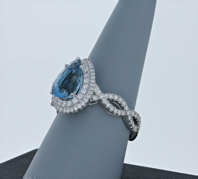 Apparel & Accessories > Jewelry > Rings Simon G Aquamarine and Diamond Ring MR3076 Pierce Custom Jewelers