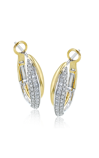 Apparel & Accessories > Jewelry > Earrings Simon G Diamond Twist Hoop Earrings 18K Yellow Gold LE4401 Pierce Custom Jewelers
