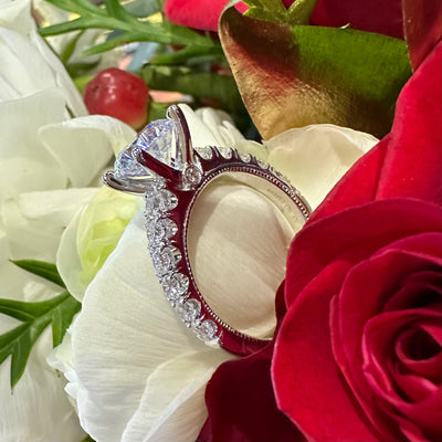 Apparel & Accessories > Jewelry > Rings Simon G Semi Mount 18K White Gold Side-stone Engagement Ring LR2224 Pierce Custom Jewelers