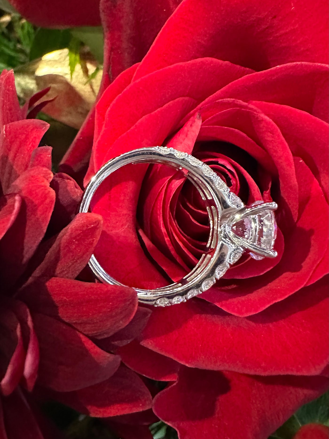 Apparel & Accessories > Jewelry > Rings Simon G Vintage Style Side-Stone 18K White Gold Engagement Ring LR2599 Pierce Custom Jewelers
