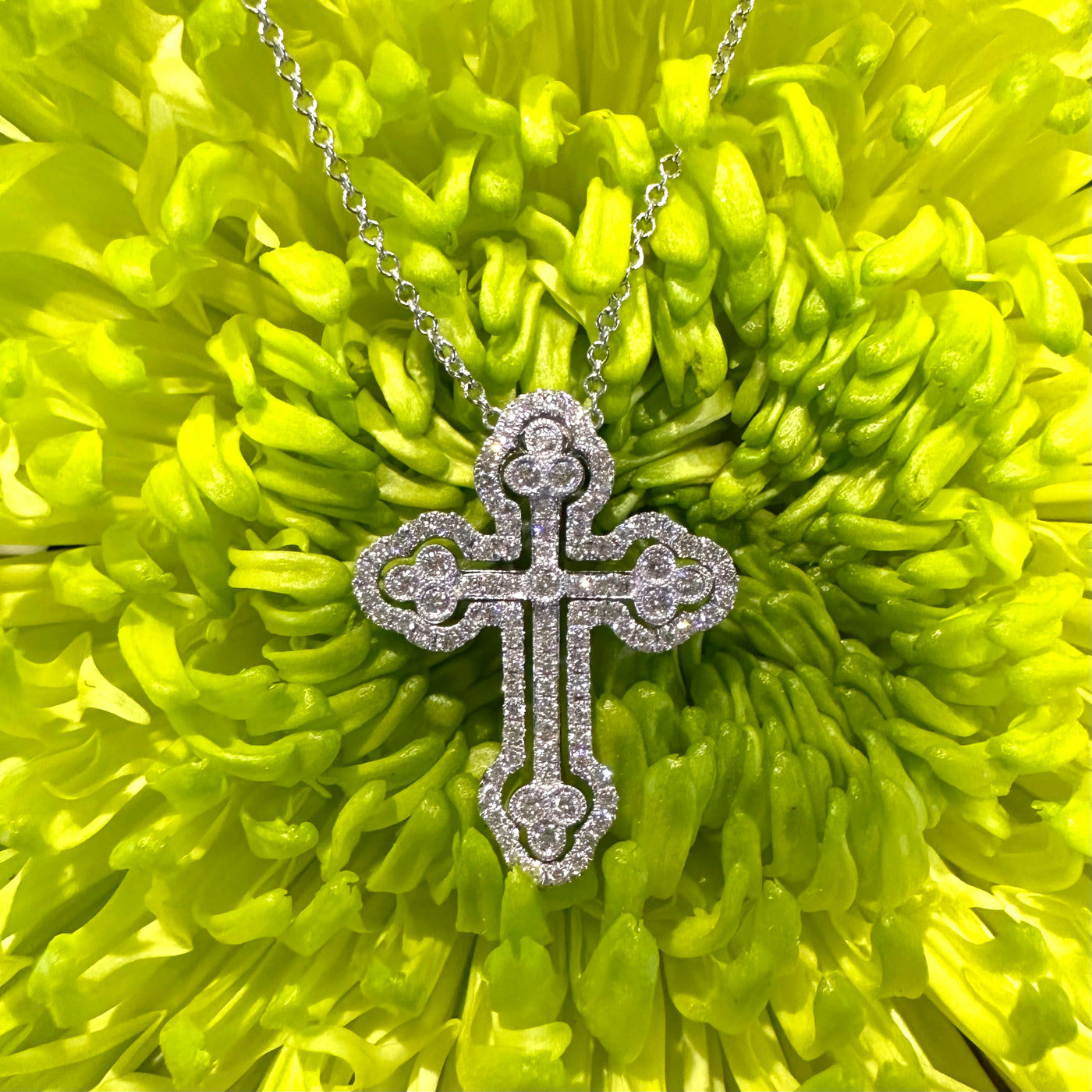 Apparel & Accessories > Jewelry > Necklaces Simon G Diamond Cross Pendant 18K White Gold LP4075-S Pierce Custom Jewelers