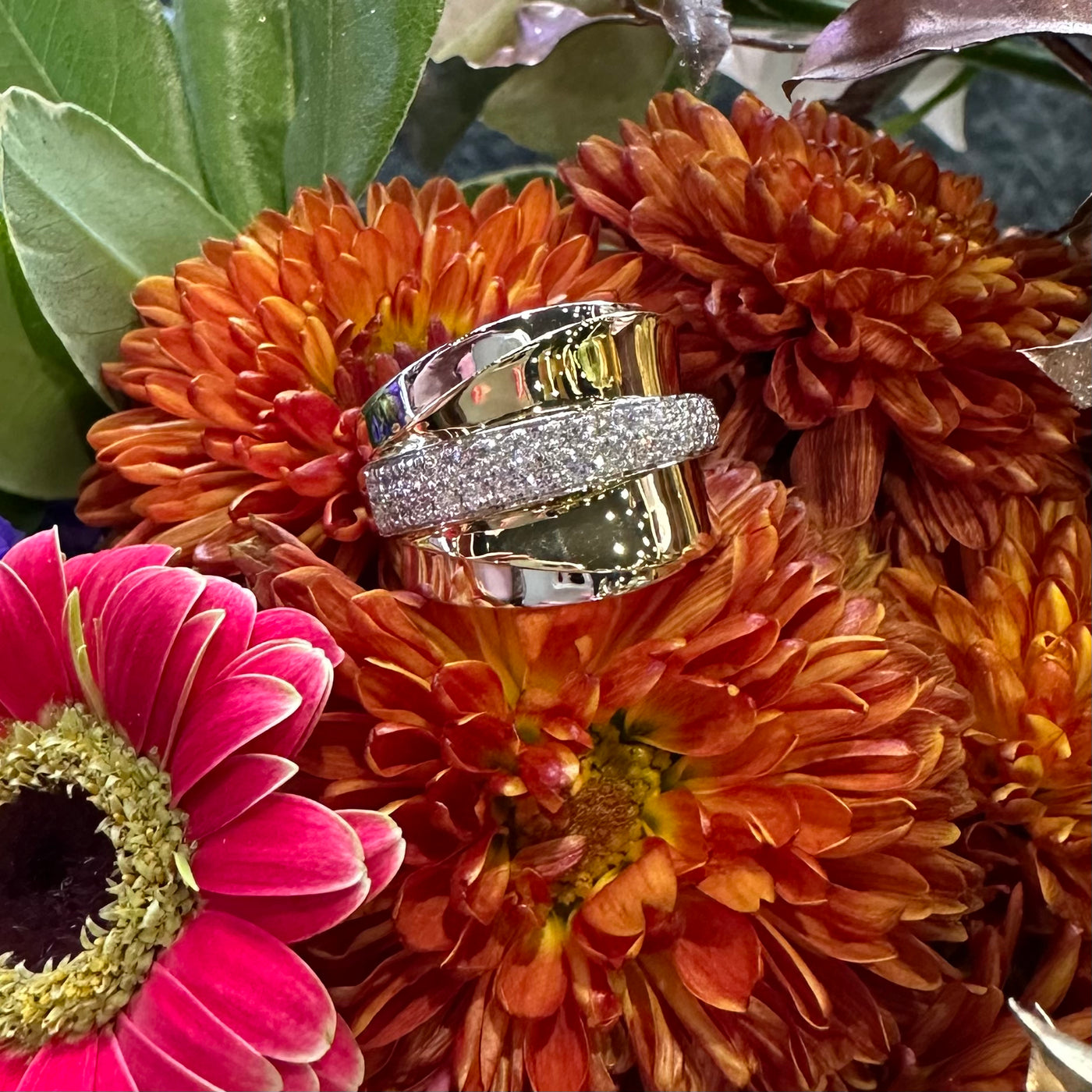 Apparel & Accessories > Jewelry > Rings Simon G Two Tone Fashion Yellow and White Gold Diamond Ring LR2879 Pierce Custom Jewelers