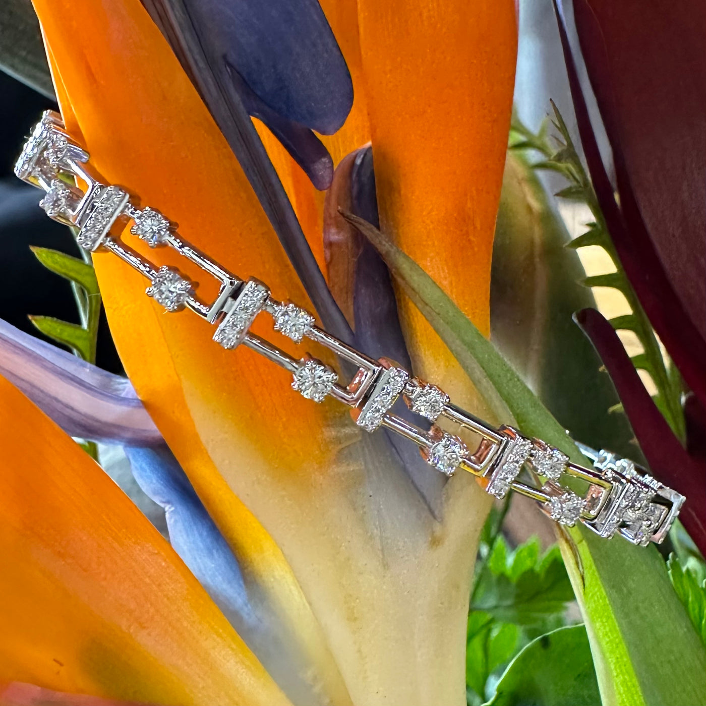 Apparel & Accessories > Jewelry > Bracelets Simon G Contemporary Diamond Bangle Bracelet 18K White Gold LB2459 Pierce Custom Jewelers