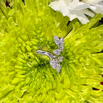 Apparel & Accessories > Jewelry > Rings Simon G 18K White Gold and Diamond Leaf Branch Wrap Style Fashion Ring LR4824 Pierce Custom Jewelers