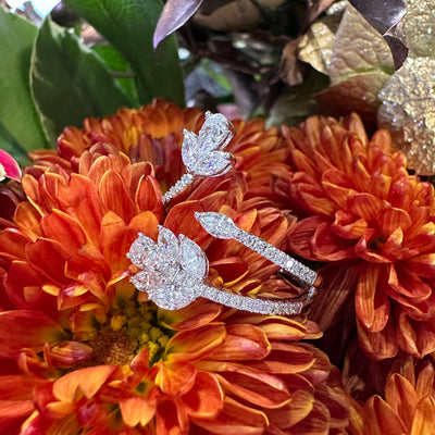 Apparel & Accessories > Jewelry > Rings Simon G Floral Leaves Fashion White Gold and Diamond Ring LR2752 Pierce Custom Jewelers