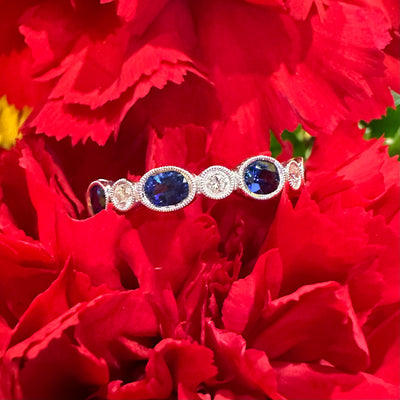 Apparel & Accessories > Jewelry > Rings Simon G Sapphire and Diamond Band in 18K White Gold LR2461 Pierce Custom Jewelers