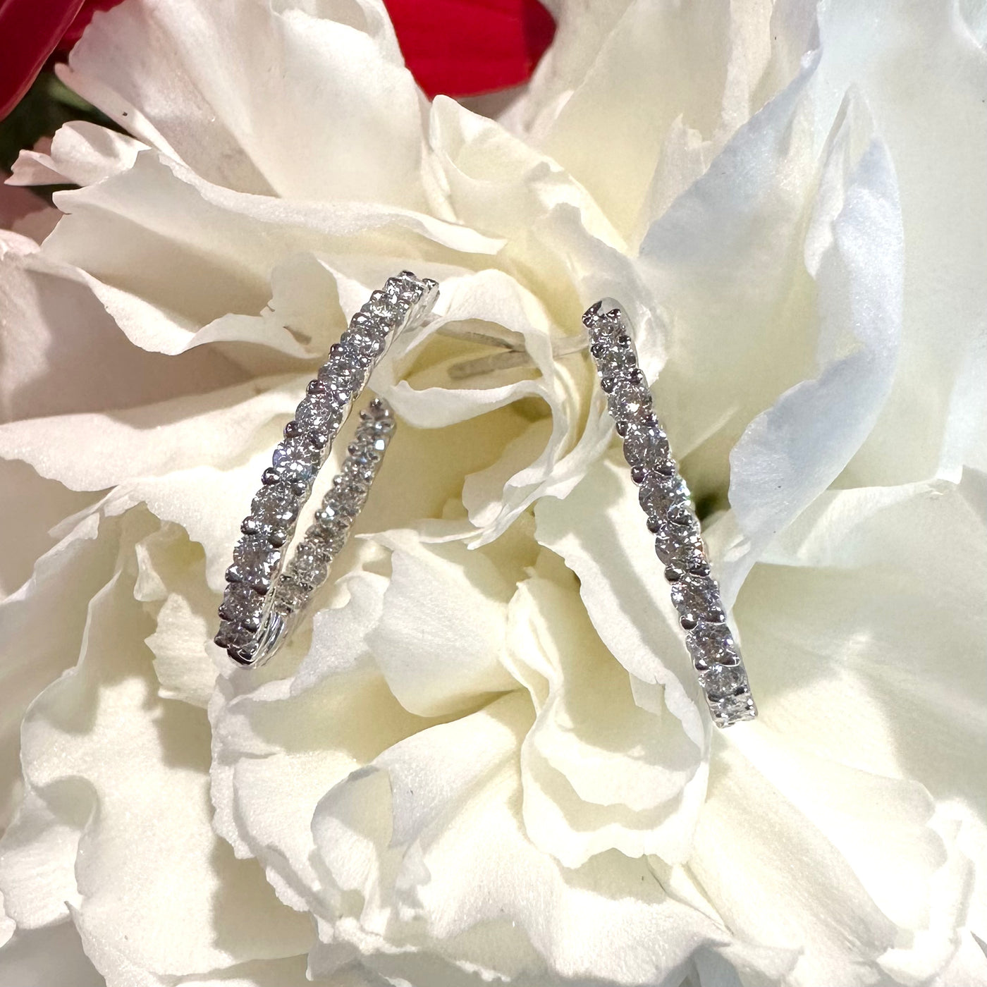 Apparel & Accessories > Jewelry > Earrings Hearts On Fire Oval Classic Diamond Hoop 0.66ctw Pierce Custom Jewelers