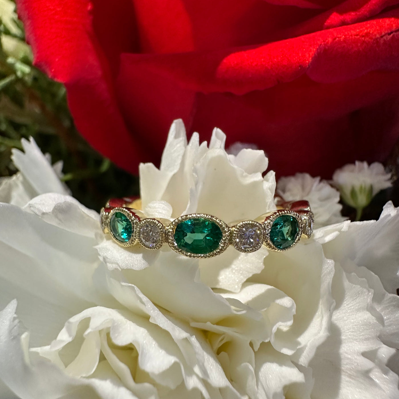 Apparel & Accessories > Jewelry > Rings Simon G Emerald and Diamond Ring in 18K Yellow Gold LR2461-Y Pierce Custom Jewelers