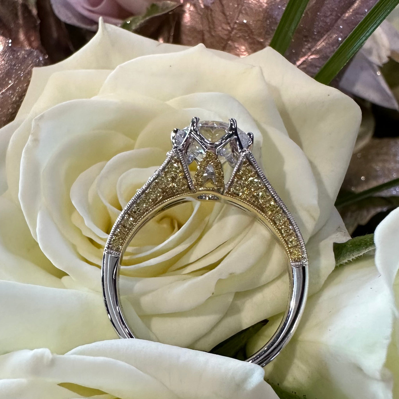 Apparel & Accessories > Jewelry > Rings Simon G 18K Yellow and White Gold Two Tone Diamond Engagement Ring LR2931 Pierce Custom Jewelers