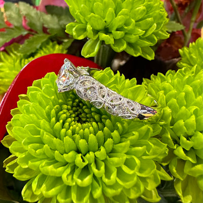 Apparel & Accessories > Jewelry > Rings Side Stone Diamond 14K White Gold Semi-Mount Engagement Ring Pierce Custom Jewelers